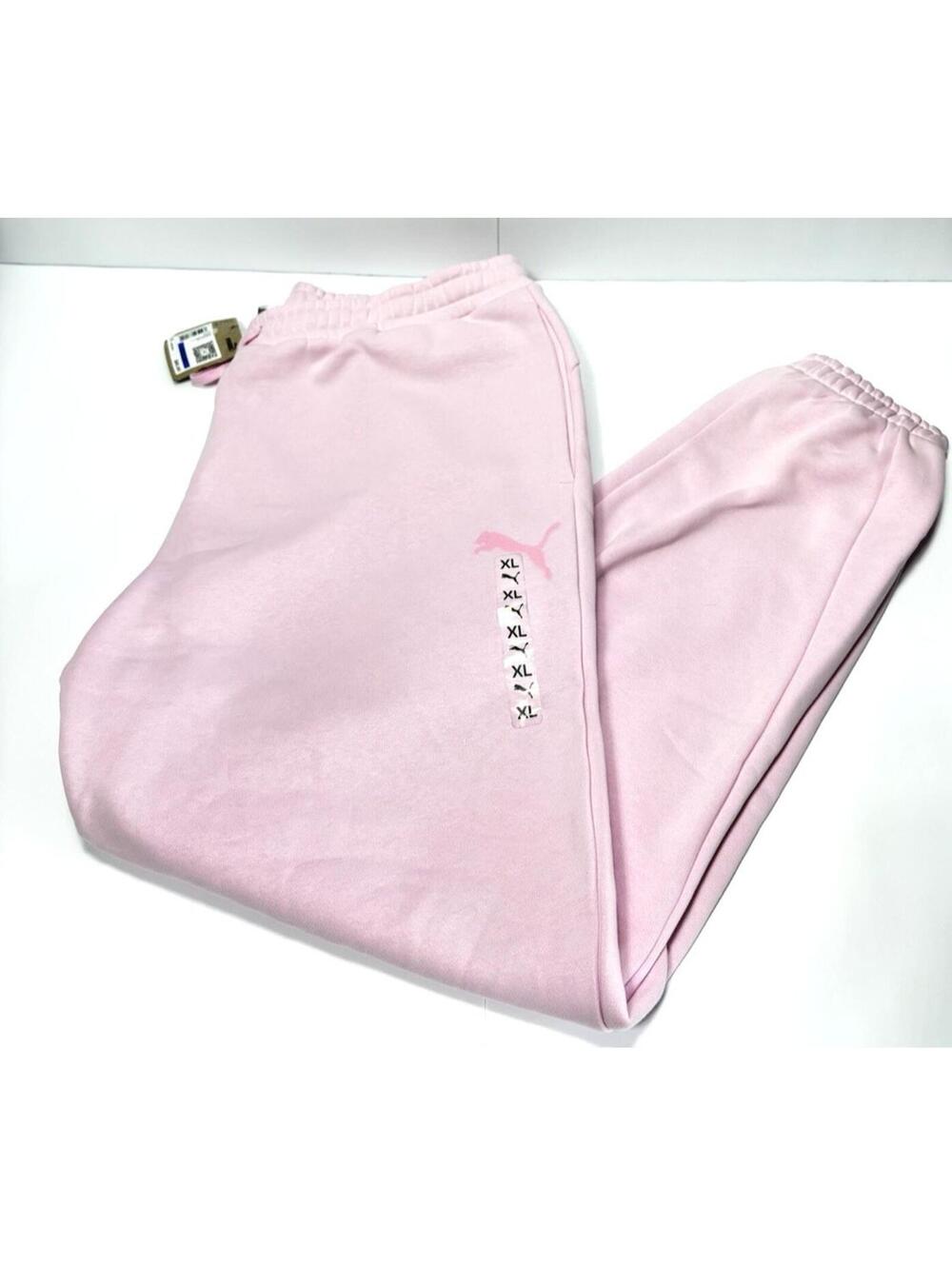 Puma Women's Light Pink Cuffed Jogger Sweatpants Size XL Lounge Gym New